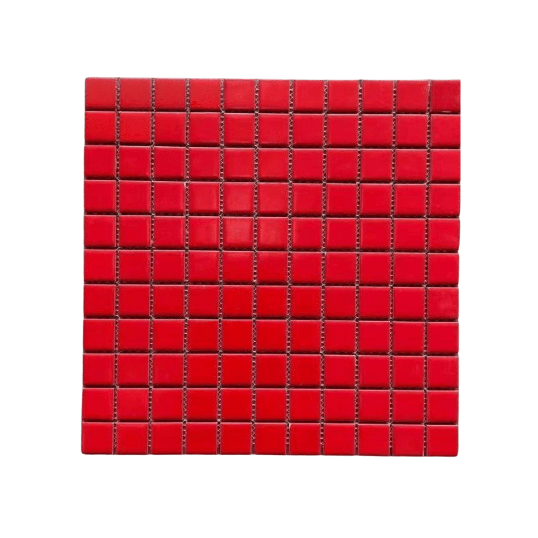 โมเสค TIMELESS TILES รุ่น CLASSIC SQUARE 25 ขนาด 30X30 ซม. สีแดง ผิวด้าน MATTE RED โมเสคเซรามิกทรงสี่เหลี่ยมจัตุรัส_0